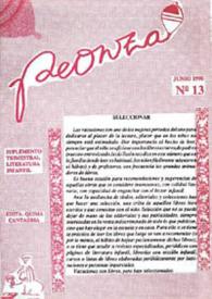 Peonza : Revista de Literatura Infantil y Juvenil. Núm. 13, junio 1990 | Biblioteca Virtual Miguel de Cervantes