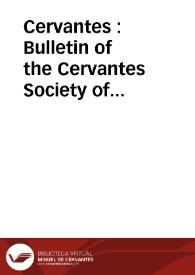 Cervantes : Bulletin of the Cervantes Society of America. Special Issue, Winter 1988 | Biblioteca Virtual Miguel de Cervantes