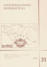 Investigaciones Geográficas. Núm. 31, 2003 | Biblioteca Virtual Miguel de Cervantes