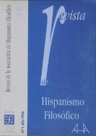 Revista de la Asociación de Hispanismo Filosófico. Núm. 1, Año 1996 | Biblioteca Virtual Miguel de Cervantes