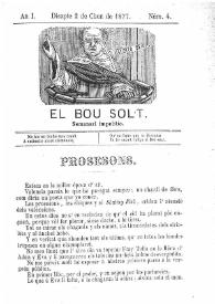 El Bou Solt : semanari impolític. Añ I, núm. 4 (Disapte 2 de Chuñ de 1877) [sic] | Biblioteca Virtual Miguel de Cervantes