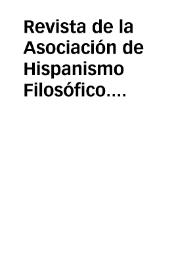 Revista de la Asociación de Hispanismo Filosófico. Núm. 10, Año 2005 | Biblioteca Virtual Miguel de Cervantes