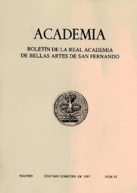 Academia : Anales y Boletín de la Real Academia de Bellas Artes de San Fernando. Núm. 85, segundo semestre de 1997 | Biblioteca Virtual Miguel de Cervantes