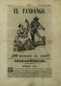 El fandango : periódico nacional : papelito ... satírico escrito por los redactores de La Risa inundado de caricaturas ... Núm. 7º, 15 de junio de 1845 | Biblioteca Virtual Miguel de Cervantes
