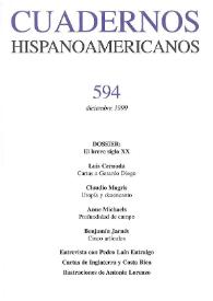 Cuadernos Hispanoamericanos. Núm. 594, diciembre 1999 | Biblioteca Virtual Miguel de Cervantes