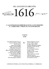 1616 : Anuario de la Sociedad Española de Literatura General y Comparada. Anuario XI, 2006