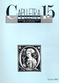 Caplletra: Revista Internacional de Filologia. Núm. 15, tardor de 1993 | Biblioteca Virtual Miguel de Cervantes