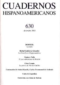 Cuadernos Hispanoamericanos. Núm. 630, diciembre 2002 | Biblioteca Virtual Miguel de Cervantes