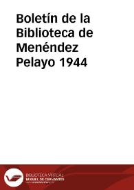Boletín de la Biblioteca de Menéndez Pelayo. 1944 | Biblioteca Virtual Miguel de Cervantes