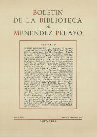 Boletín de la Biblioteca de Menéndez Pelayo. 1987 | Biblioteca Virtual Miguel de Cervantes