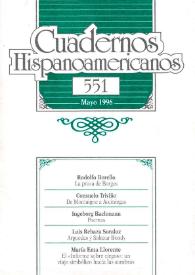Cuadernos Hispanoamericanos. Núm. 551, mayo 1996 | Biblioteca Virtual Miguel de Cervantes