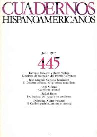 Cuadernos Hispanoamericanos. Núm. 445, julio 1987 | Biblioteca Virtual Miguel de Cervantes