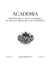 Academia : Anales y Boletín de la Real Academia de Bellas Artes de San Fernando. Núm. 10, primer semestre de 1960 | Biblioteca Virtual Miguel de Cervantes