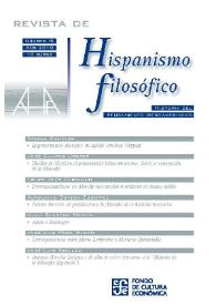 Revista de la Asociación de Hispanismo Filosófico. Núm. 15, Año 2010 | Biblioteca Virtual Miguel de Cervantes