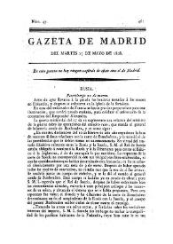 Gazeta de Madrid. 1808. Núm. 47, 17 de mayo de 1808 | Biblioteca Virtual Miguel de Cervantes