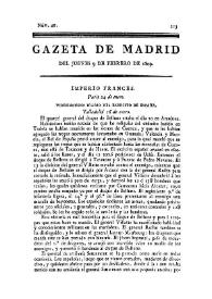 Gazeta de Madrid. 1809. Núm. 40, 9 de febrero de 1809 | Biblioteca Virtual Miguel de Cervantes