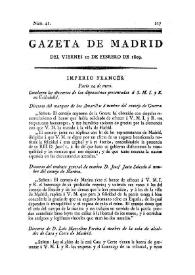 Gazeta de Madrid. 1809. Núm. 41, 10 de febrero de 1809 | Biblioteca Virtual Miguel de Cervantes