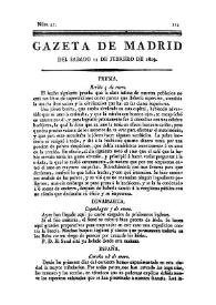 Gazeta de Madrid. 1809. Núm. 42, 11 de febrero de 1809 | Biblioteca Virtual Miguel de Cervantes
