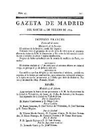 Gazeta de Madrid. 1809. Núm. 45, 14 de febrero de 1809 | Biblioteca Virtual Miguel de Cervantes