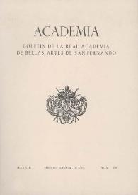 Academia : Anales y Boletín de la Real Academia de Bellas Artes de San Fernando. Núm. 39, segundo semestre de 1974 | Biblioteca Virtual Miguel de Cervantes