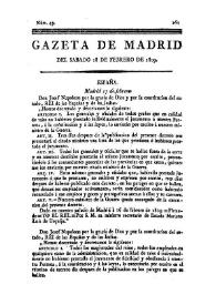 Gazeta de Madrid. 1809. Núm. 49, 18 de febrero de 1809 | Biblioteca Virtual Miguel de Cervantes