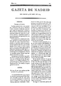 Gazeta de Madrid. 1809. Núm. 105, 15 de abril de 1809 | Biblioteca Virtual Miguel de Cervantes