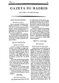 Gazeta de Madrid. 1809. Núm. 107, 17 de abril de 1809 | Biblioteca Virtual Miguel de Cervantes