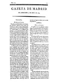 Gazeta de Madrid. 1809. Núm. 109, 19 de abril de 1809 | Biblioteca Virtual Miguel de Cervantes