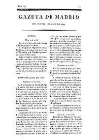 Gazeta de Madrid. 1809. Núm. 129, 9 de mayo de 1809 | Biblioteca Virtual Miguel de Cervantes