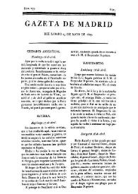 Gazeta de Madrid. 1809. Núm. 133, 13 de mayo de 1809 | Biblioteca Virtual Miguel de Cervantes