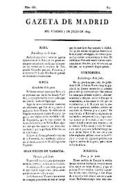 Gazeta de Madrid. 1809. Núm. 188, 7 de julio de 1809 | Biblioteca Virtual Miguel de Cervantes