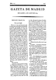Gazeta de Madrid. 1809. Núm. 235, 22 de agosto de 1809 | Biblioteca Virtual Miguel de Cervantes