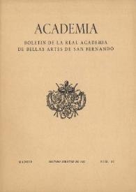 Academia : Anales y Boletín de la Real Academia de Bellas Artes de San Fernando. Núm. 21, segundo semestre de 1965 | Biblioteca Virtual Miguel de Cervantes