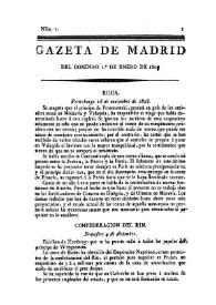 Gazeta de Madrid. 1809. Núm. 1, 1º de enero de 1809 | Biblioteca Virtual Miguel de Cervantes