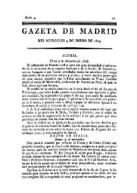 Gazeta de Madrid. 1809. Núm. 4, 4 de enero de 1809 | Biblioteca Virtual Miguel de Cervantes