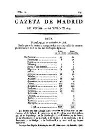 Gazeta de Madrid. 1809. Núm. 20, 20 de enero de 1809 | Biblioteca Virtual Miguel de Cervantes