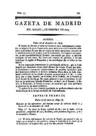Gazeta de Madrid. 1809. Núm. 35, 4 de febrero de 1809 | Biblioteca Virtual Miguel de Cervantes