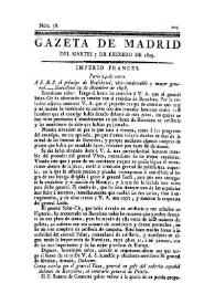 Gazeta de Madrid. 1809. Núm. 38, 7 de febrero de 1809 | Biblioteca Virtual Miguel de Cervantes