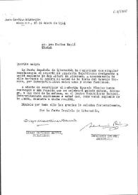 Carta de Indalecio Prieto y Diego Martínez Barrio a Carlos Esplá. México, 28 de enero de 1944 | Biblioteca Virtual Miguel de Cervantes