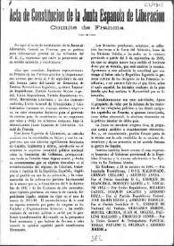 Acta de constitución de la Junta Española de Liberación. Comité de Francia | Biblioteca Virtual Miguel de Cervantes