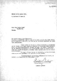 Carta de Lucidio G. Yubero a Carlos Esplá. México, 31 de agosto de 1942 | Biblioteca Virtual Miguel de Cervantes
