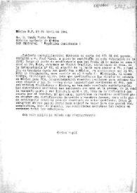 Carta de Carlos Esplá a D. Tomás Yuste Navas. México, 23 de abril de 1941 | Biblioteca Virtual Miguel de Cervantes