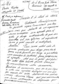 Carta de Tomás Yuste Navas a Carlos Esplá. México, 7 de abril de 1942 | Biblioteca Virtual Miguel de Cervantes