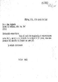 Carta de Carlos Esplá a Juan Zarzuela. México, 9 de agosto de 1942 | Biblioteca Virtual Miguel de Cervantes