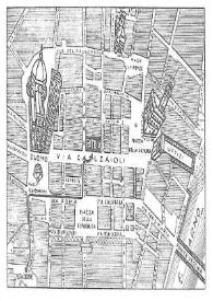 Mapa callejero de Florencia indicando la ubicación del "Hotel Patria Splendido" | Biblioteca Virtual Miguel de Cervantes