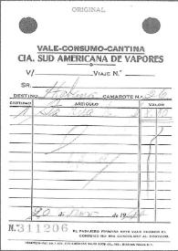 Vale de la Compañía Sud-Americana de Transportes, 20 de noviembre de 1940 | Biblioteca Virtual Miguel de Cervantes