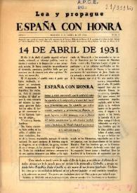 España con Honra.  Año I, número 5, 14 de abril de 1942 | Biblioteca Virtual Miguel de Cervantes
