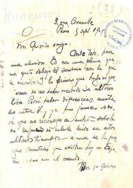 Carta de Rubén Darío a Miguel de Unamuno. París, 5 de septiembre de 1907 | Biblioteca Virtual Miguel de Cervantes