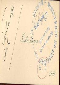 Tarjeta de presentación con nota manuscrita | Biblioteca Virtual Miguel de Cervantes