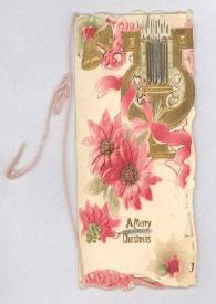 Tarjeta de felicitación de Navidad con texto manuscrito | Biblioteca Virtual Miguel de Cervantes
